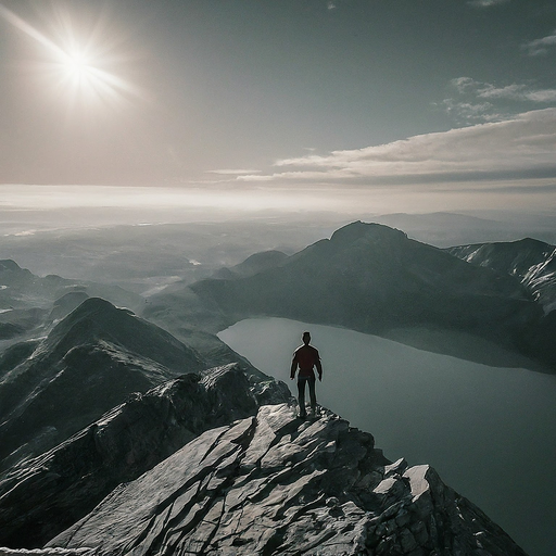 A Solitary Figure Contemplates Nature’s Majesty