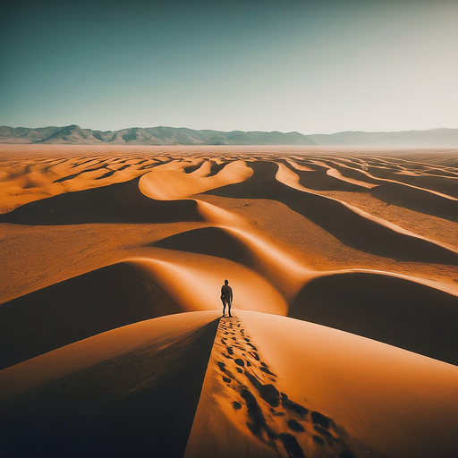 A Solitary Figure in a Sea of Sand