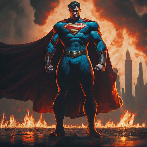 Superman Stands Tall Amidst the Flames