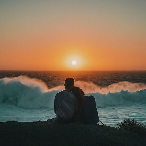 Silhouettes of Love at Sunset