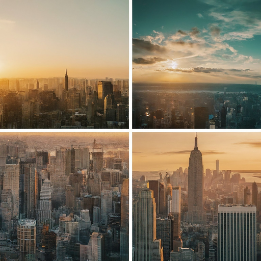 Golden Hour Cityscape: A Peaceful Panorama