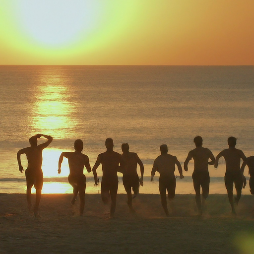 Silhouettes of Joy: Running Towards the Sunset