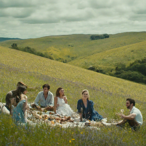 Peaceful Picnic Under a Dramatic Sky