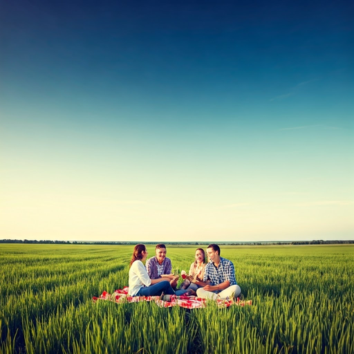 Friends Enjoying a Sunny Picnic