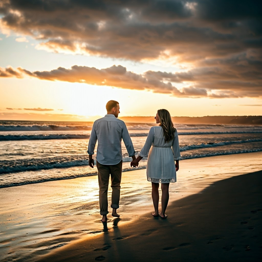 Silhouettes of Love at Sunset