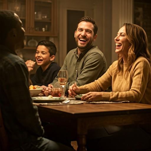 Family Laughter Illuminates a Warm and Intimate Gathering