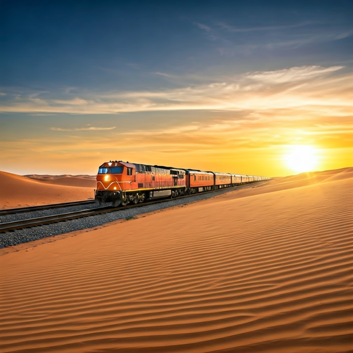 Sunset Serenade: A Train Journey Through the Desert