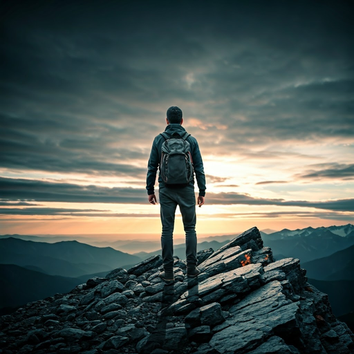 Silhouetted Against the Sunset: A Hiker’s Moment of Solitude