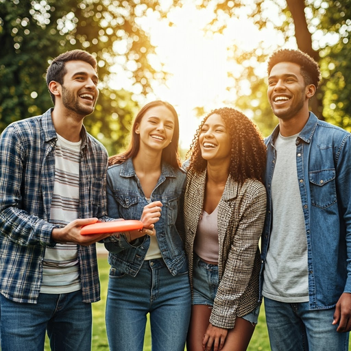 Sun-Kissed Laughter: Friends Embrace a Joyful Day