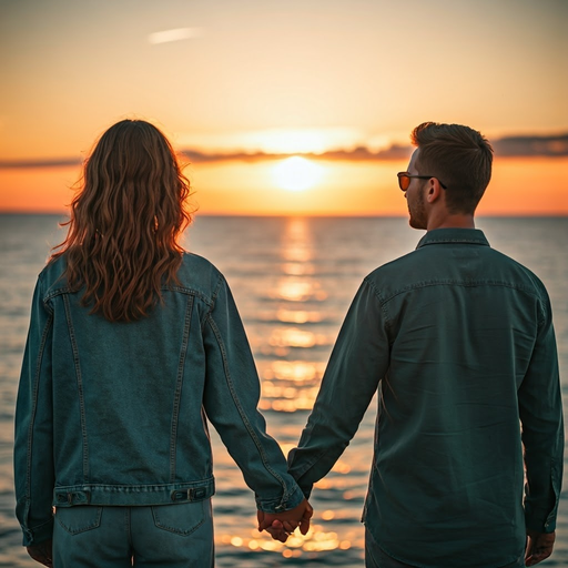 Silhouettes of Love: A Romantic Sunset on the Beach