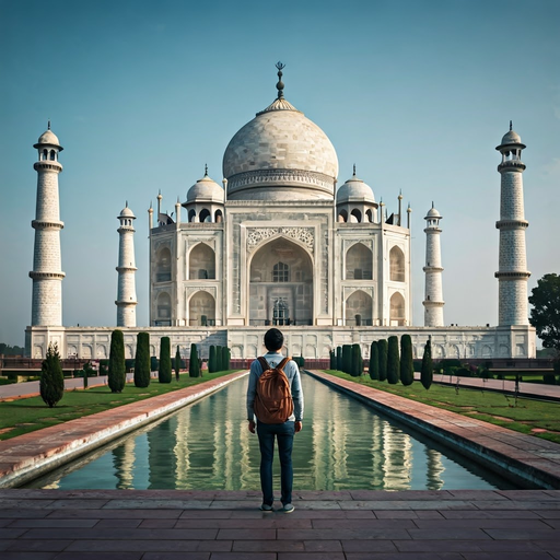 A Moment of Serenity at the Taj Mahal