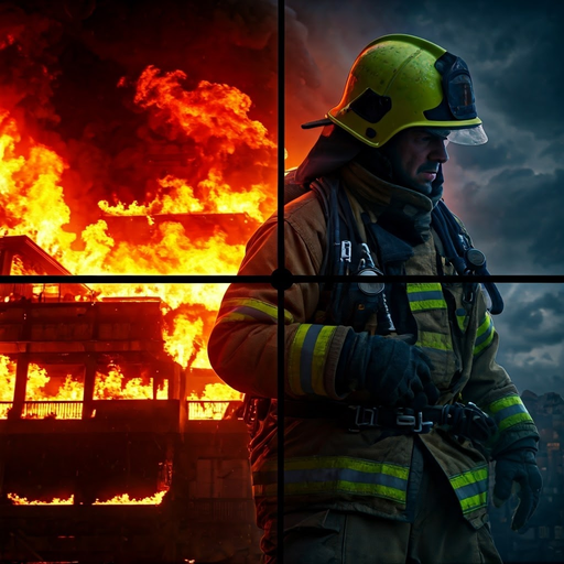 Firefighter Bravely Faces Blazing Inferno