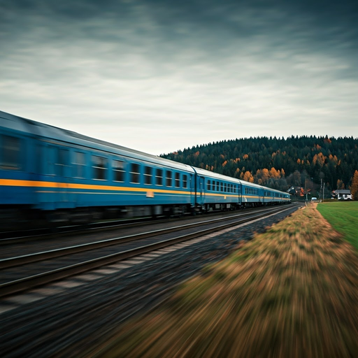 Blurred Motion, Autumn Hues: A Melancholic Train Journey