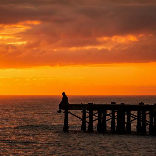 Silhouetted Serenity: A Moment of Reflection at Sunset