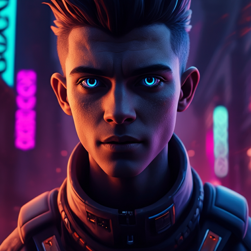 Lost in the Neon Maze: A Cyberpunk Portrait