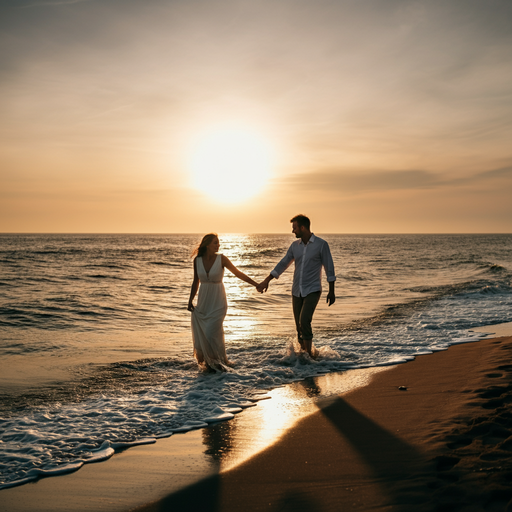 Silhouettes of Love at Sunset