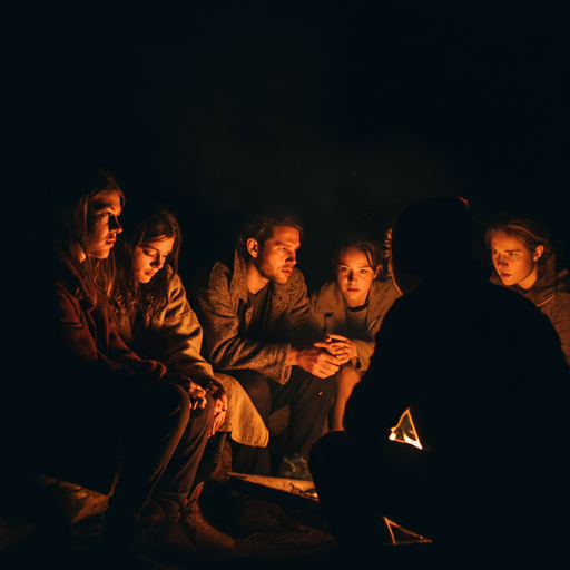 Whispers in the Dark: A Campfire’s Mysterious Glow