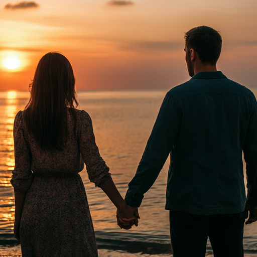 Silhouettes of Love at Sunset