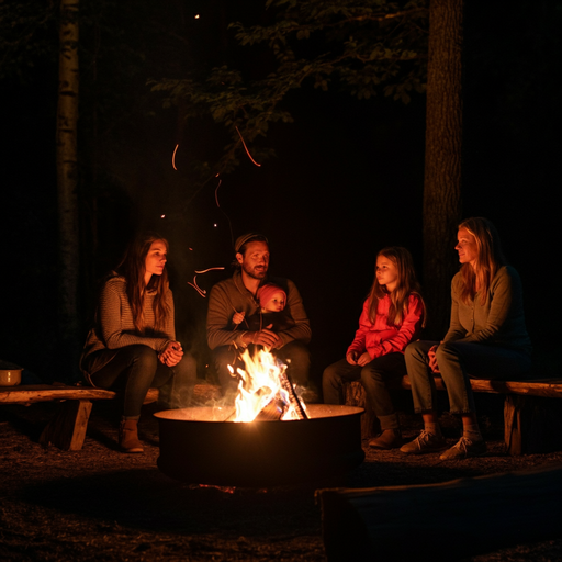 Campfire Cozy: A Family’s Night Under the Stars