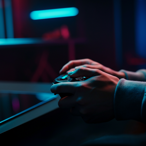 Neon Glow, Focused Hands: The Intensity of Gaming