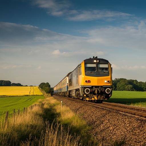 Tranquil Journey Through a Field of Gold