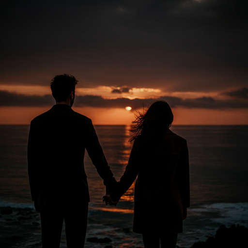 Silhouettes of Love at Sunset