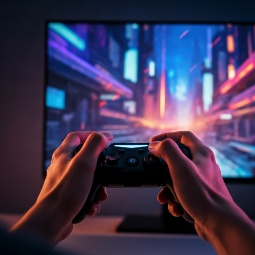 Lost in the Neon Glow: A Gamer’s Intense Focus