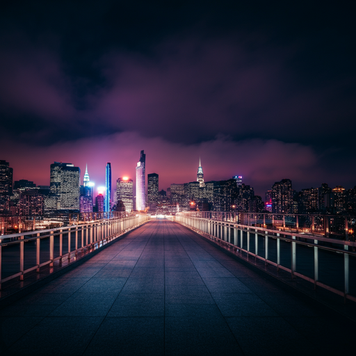 City Lights, Silent Bridge: A Night of Urban Solitude