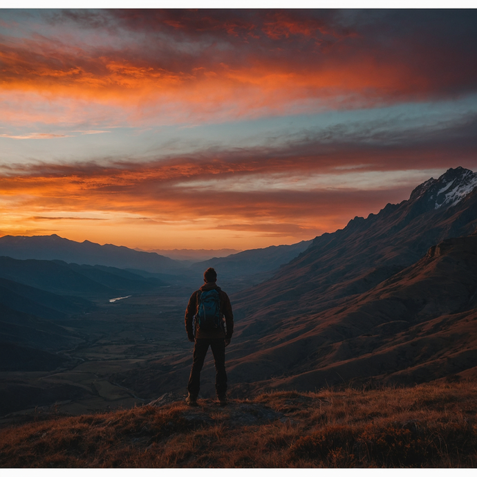 Golden Hour Majesty: A Hiker’s Moment of Tranquility