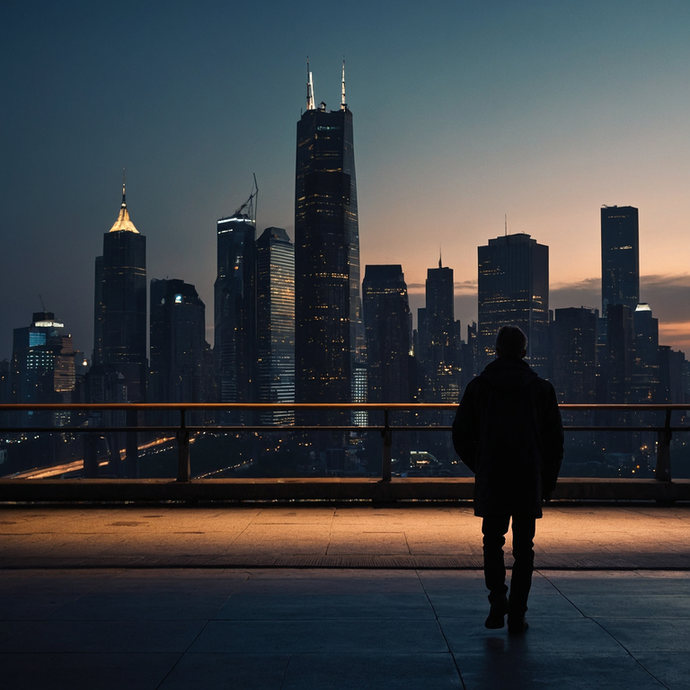 Silhouettes and Solitude: A Cityscape at Dusk