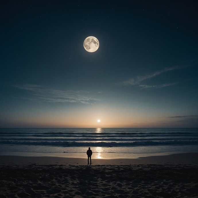 Silhouetted Serenity: A Moment of Tranquility Under the Moon