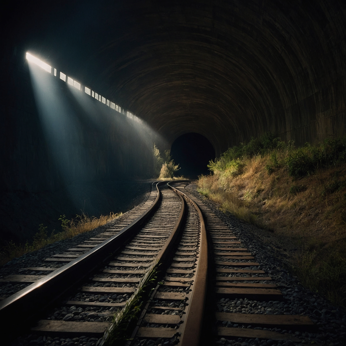 Light at the End of the Tunnel: A Dramatic Railway Scene