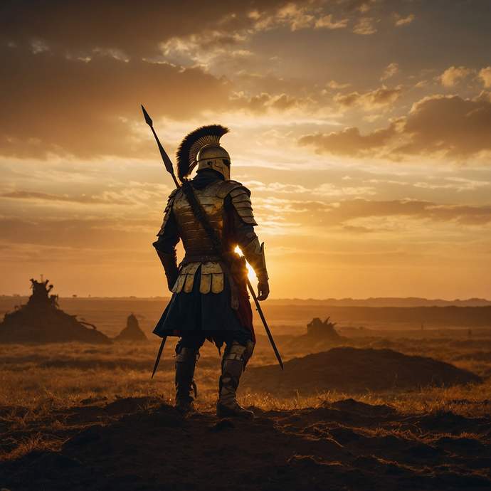 Silhouetted Against the Setting Sun: A Warrior’s Solitude