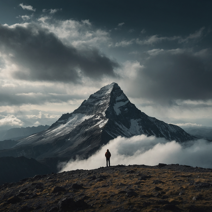 A Moment of Solitude Amidst Majestic Peaks