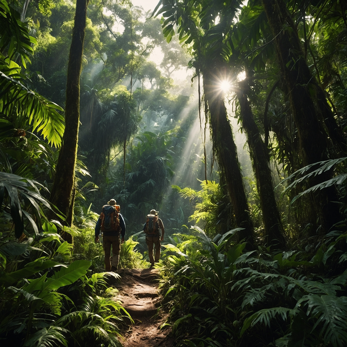 Lost in the Emerald Embrace: A Journey Through Sun-Dappled Jungle