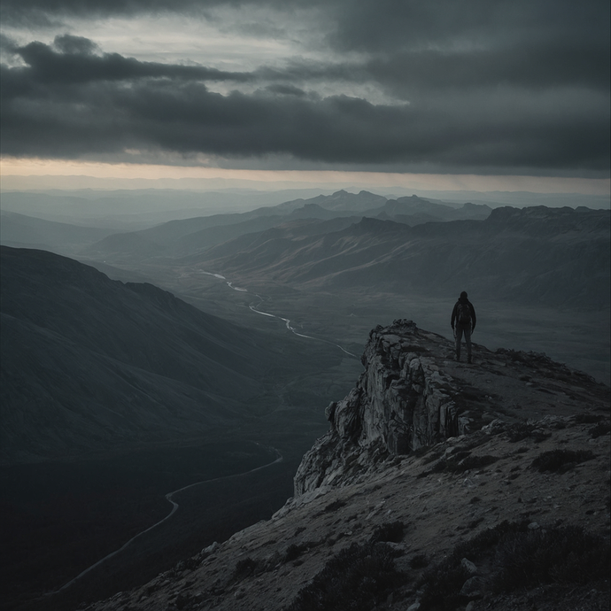 A Solitary Figure Against the Unforgiving Sky