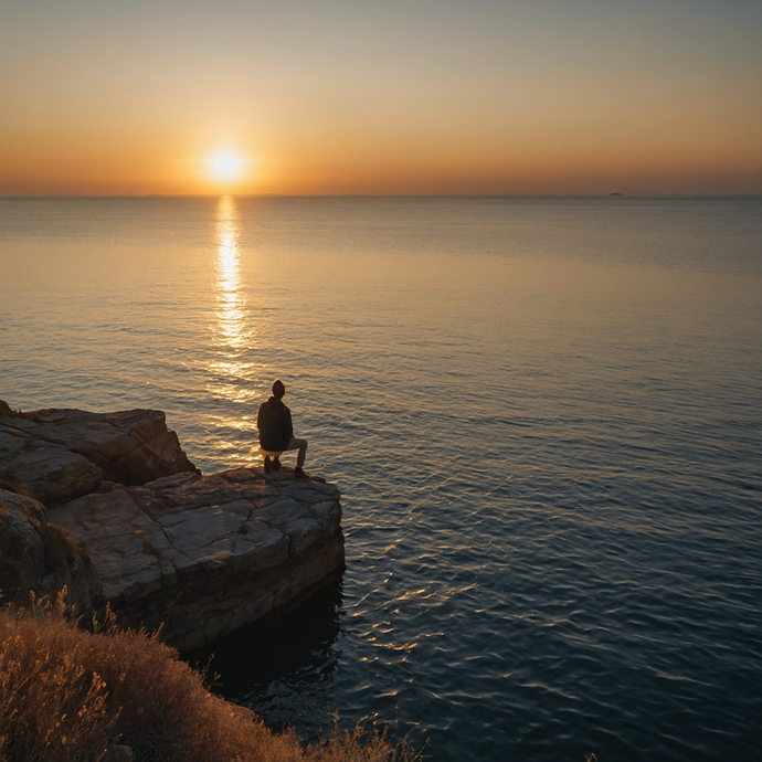 Silhouetted Serenity: A Moment of Tranquility at Sunset