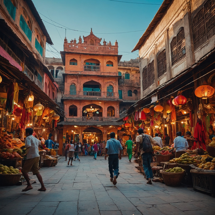 A Symphony of Colors: Capturing the Vibrant Chaos of an Indian Street Market