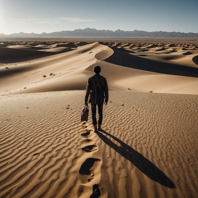 A Solitary Journey Through the Desert’s Embrace