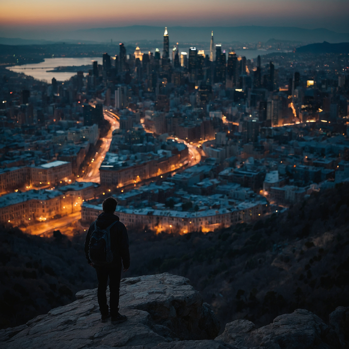 Silhouetted Solitude: A Moment of Contemplation at Dusk