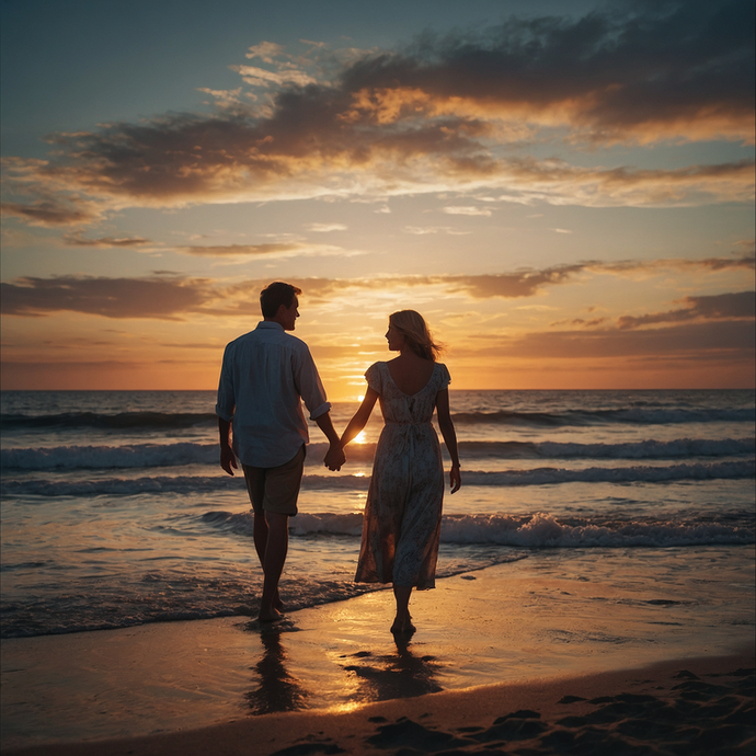 Golden Hour Romance on the Beach