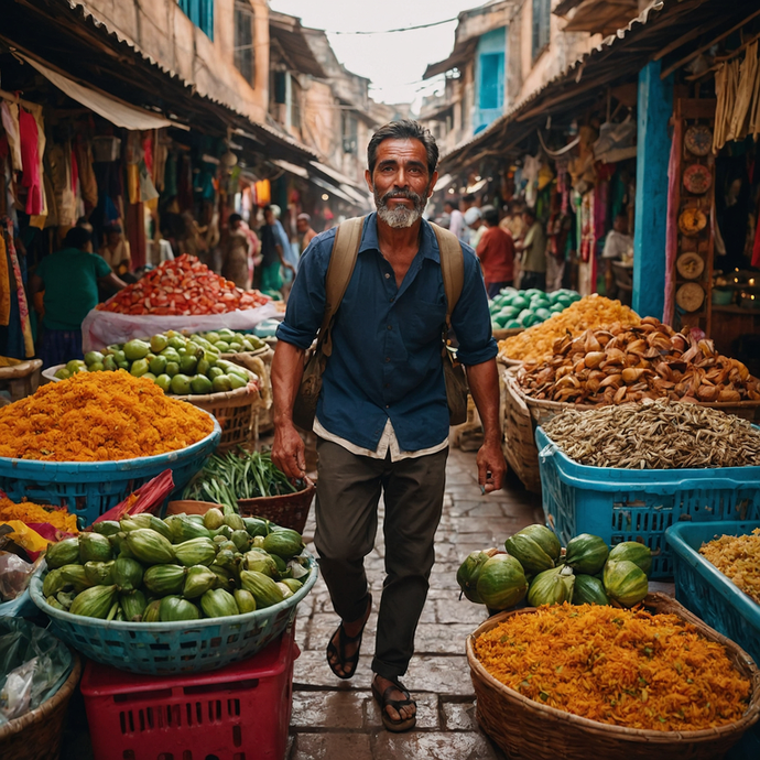 A Symphony of Colors: Life in an Indian Market