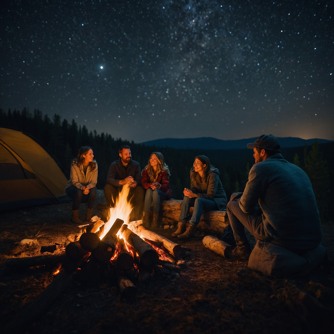 Campfire Tales Under a Starry Sky