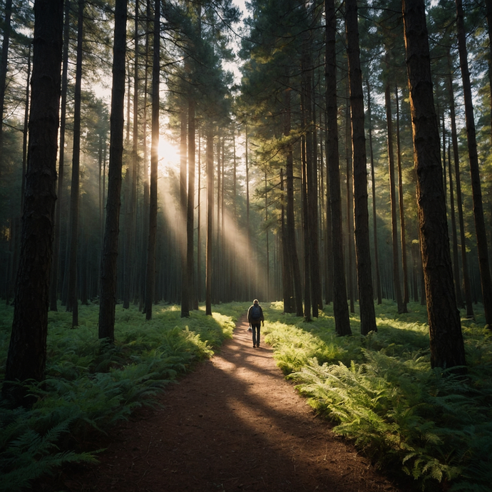 Sun-Dappled Serenity: A Hiker’s Tranquil Journey