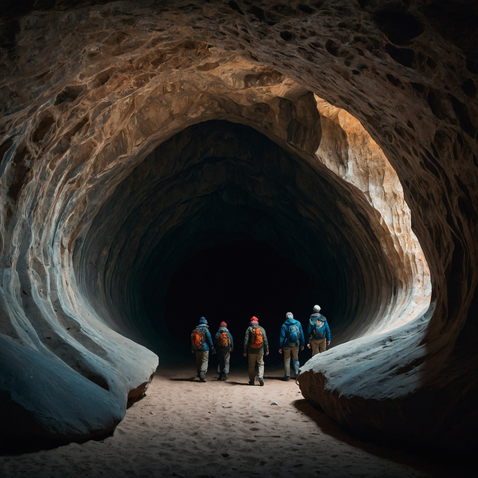 Into the Unknown: Hikers Venture Through a Mysterious Tunnel