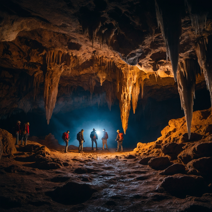 Lost in the Majesty: Exploring a Cave of Stalactite Wonders