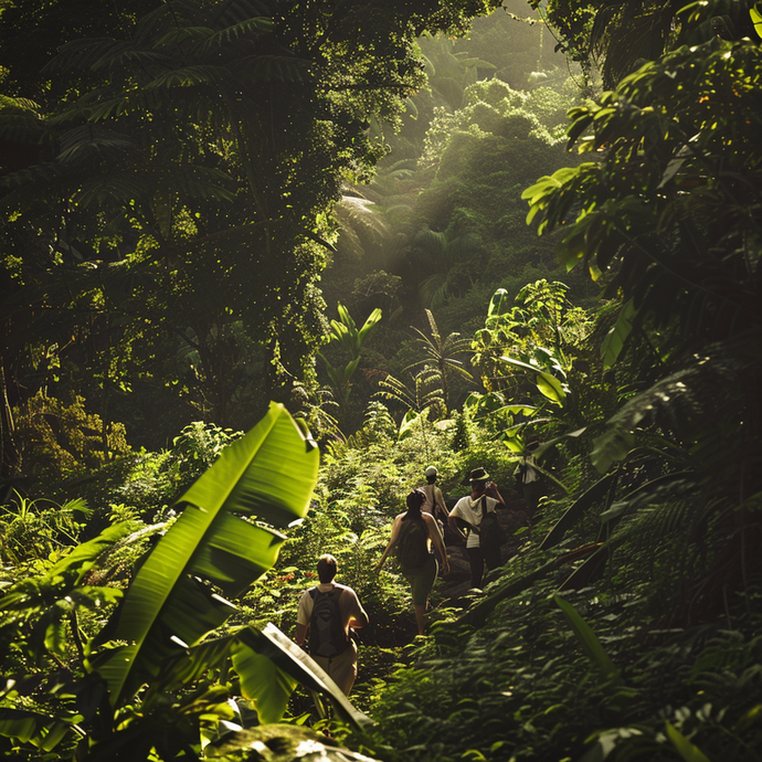 Sun-Dappled Serenity: Hiking Through a Lush Forest