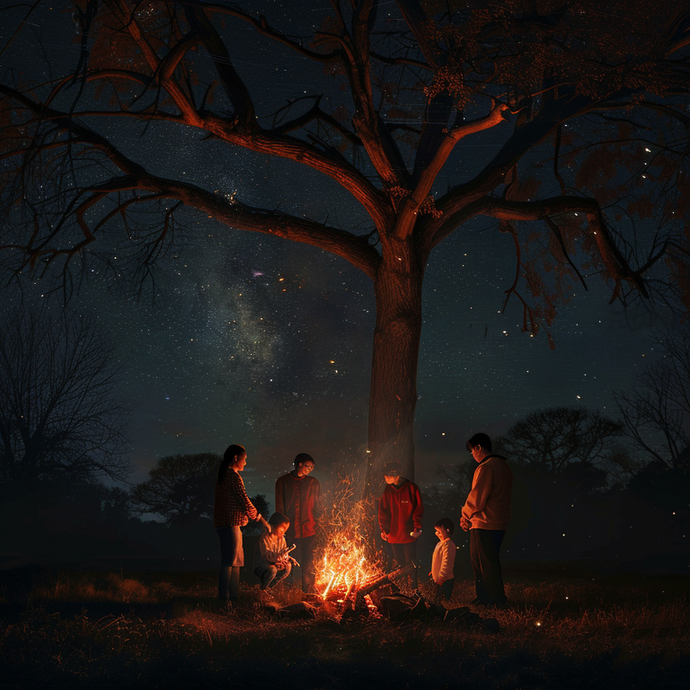 Campfire Magic Under a Starry Sky