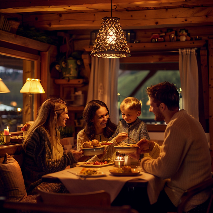 Cozy Cabin Dinner: A Family’s Warm Embrace