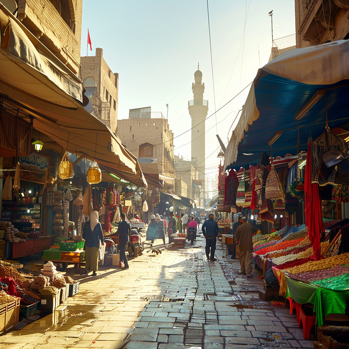 A Symphony of Colors: Life in a Middle Eastern Marketplace